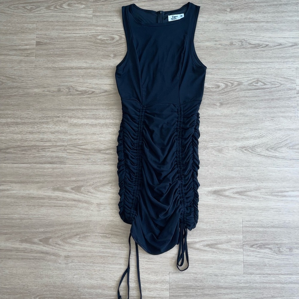 Tiger Mist Ruched High Neck Mini Dress